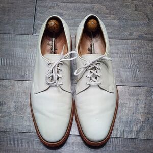 Allen Edmonds Orlean White Buck Suede Derby Shoes 9.5 C Vintage 1994